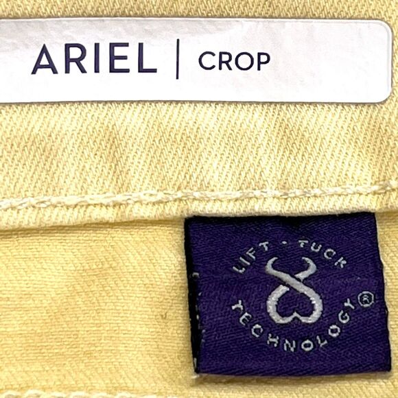 NYDJ Ariel Crop Stretch Jeans Light Yellow Mid-Rise - Picture 7 of 9
